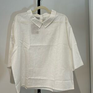 White linen top xxl nwt